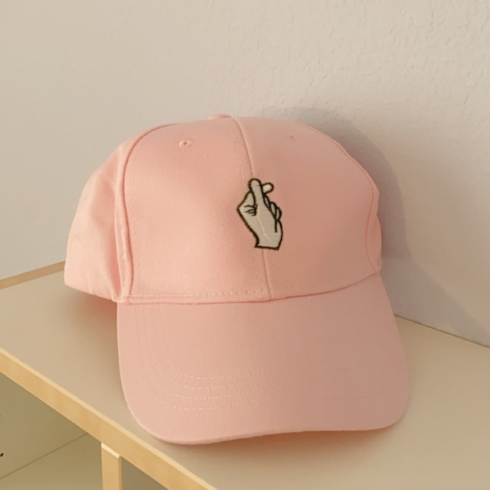 Brand New Korean Heart Pink Cap